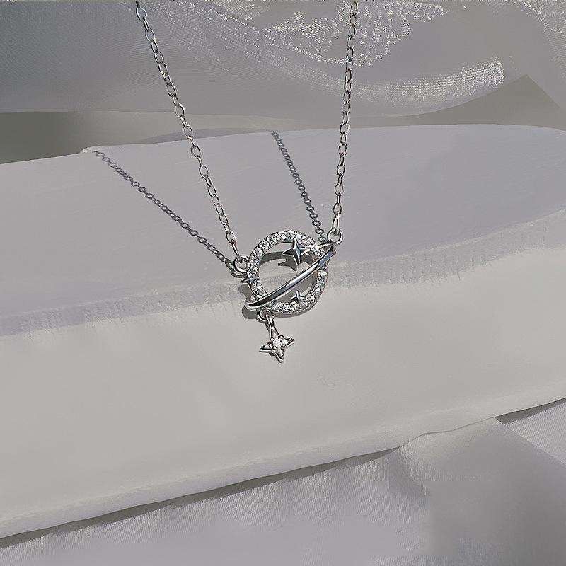 Kısa Gezegen Kolye, Trendy Kadın İnternet Ünlü Instagram, Fantasy Universe Yıldız Püskül, Zirkon Yaka Zinciri, Soğuk Rüzgar Kolye