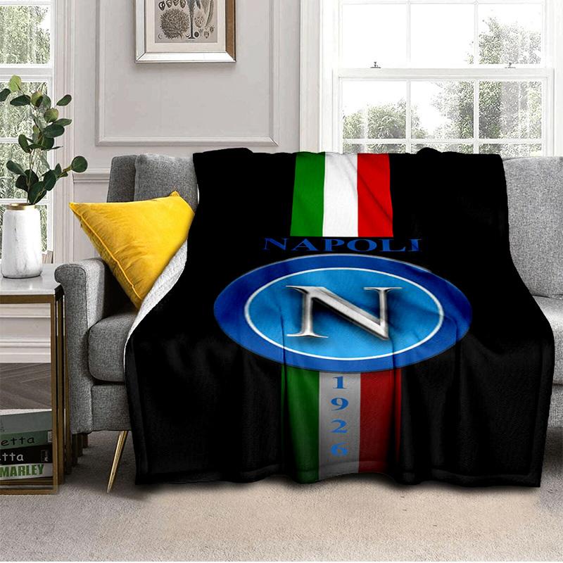 Coperta con Emblema del Napoli Calcio Coperta in Flanella da Esterno per Campeggio, Escursionismo, Feste in Giardino, Essenziali per Picnic, regalo per famiglia e amici