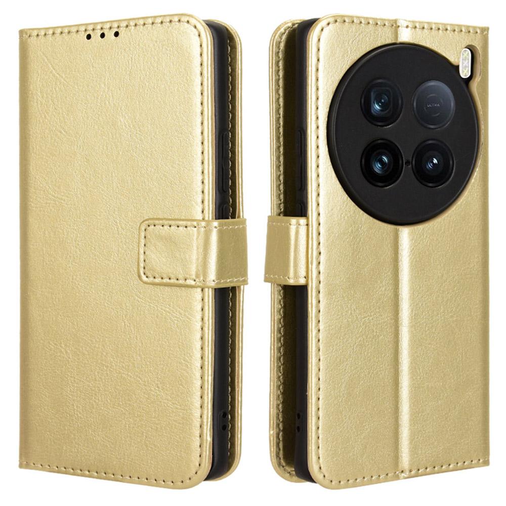 For vivo X100 Ultra 5G Protective Case Leather Wallet Phone Cover Crazy Horse Texture