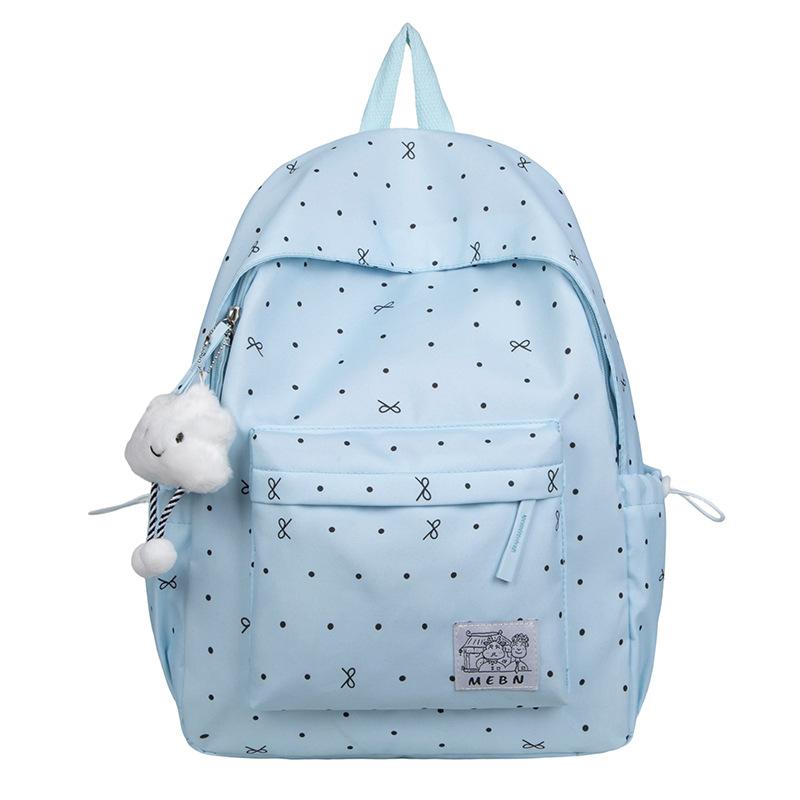 Schoolbag Japanese ins new high-value polka dot backpack junior high school students lightweight schoolbag large capacity small fresh backpack