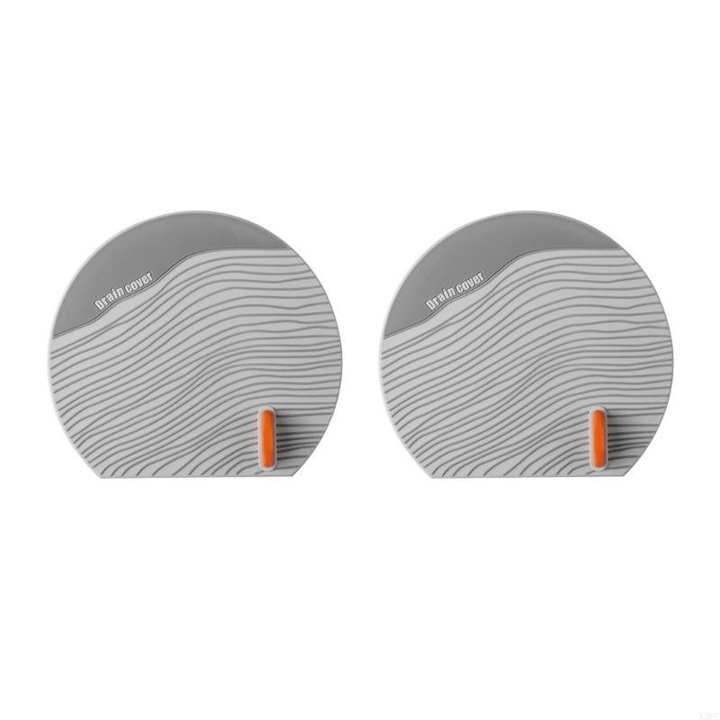 

Pack of 2 Silicone Drain Covers Bathroom and Kitchen Use Flat Suction Design Drain Plug Hair Stopper for Effective Seal X3UC
