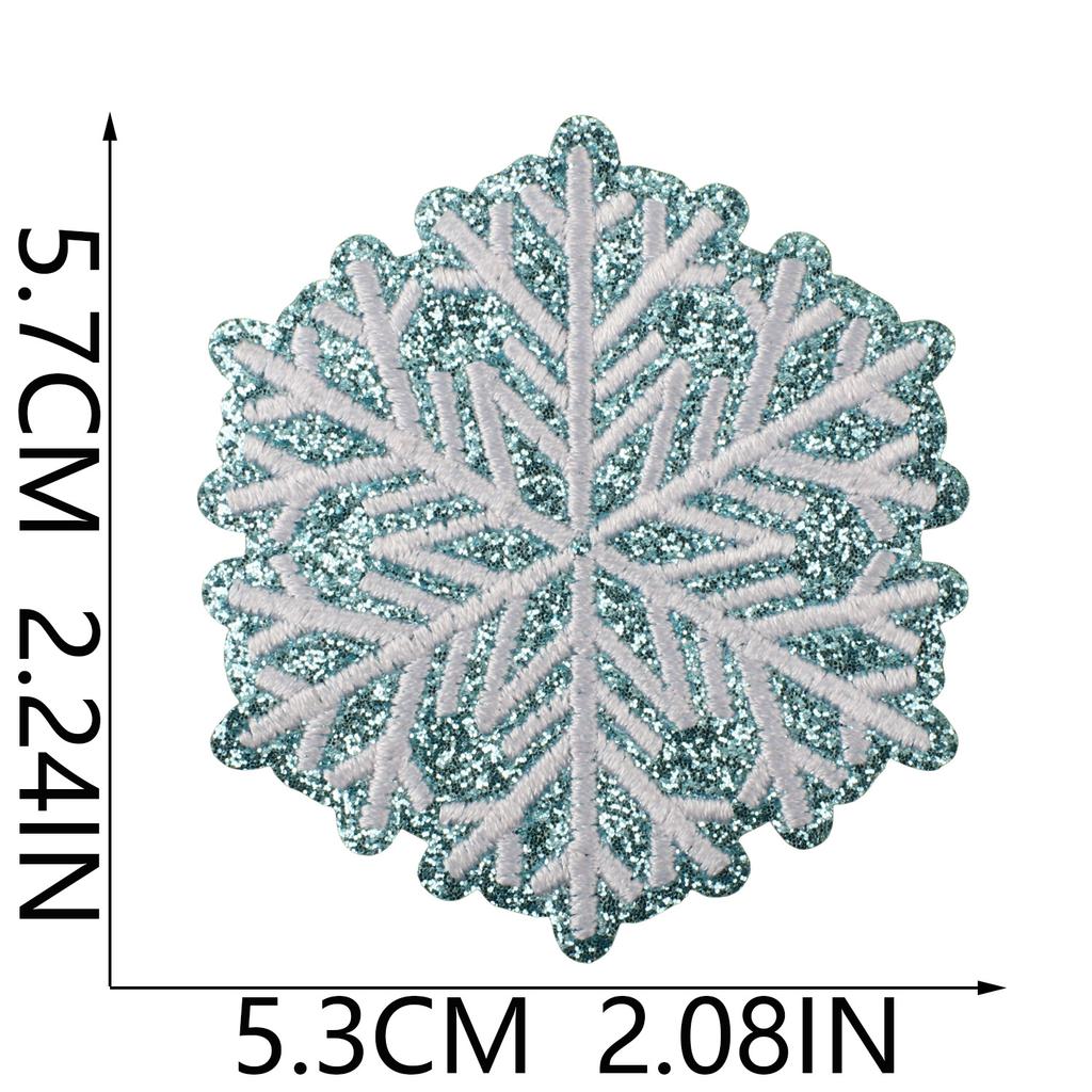 Winter Snowflake Embroidery Cloth Sticker Ironing Holiday Decoration Accessories Scarf Luggage Embellishment Snowflake Repair Embroidery Patch
