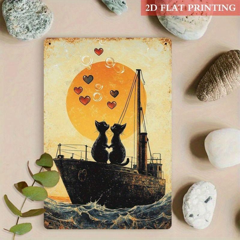 

Vintage Valentine s Day Metal Decorative Painting Gift for Couples Bedroom Living Room Cafe