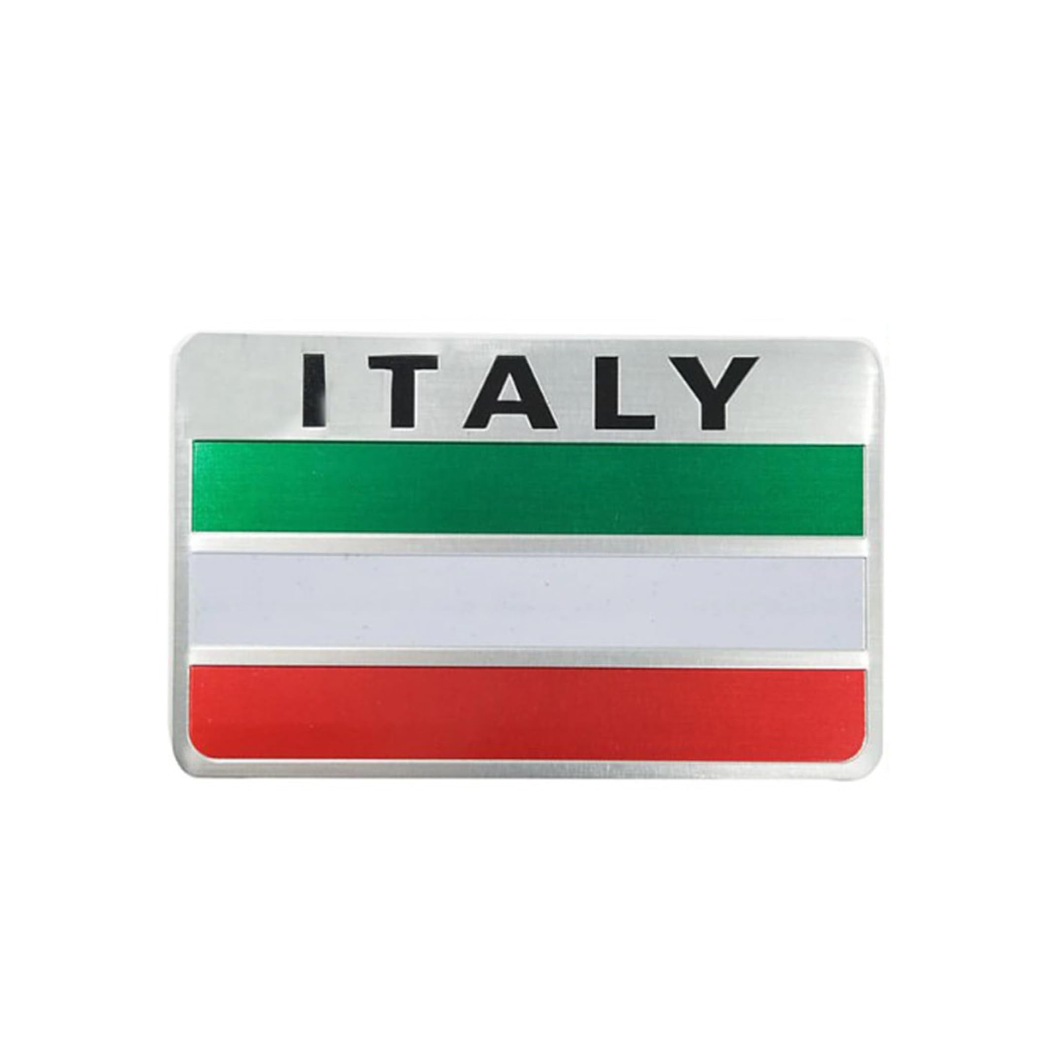 3D 3D Aluminum Alloy National Flag Emblem Car Body Decal Italy (rectangle) серебряный