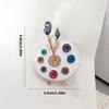 Exquisite Canvas Shaped Enamel Brooch Sparkling Rhinestones Details Unisex Jewelry Piece Zinc Alloy Craftsmanship Pin