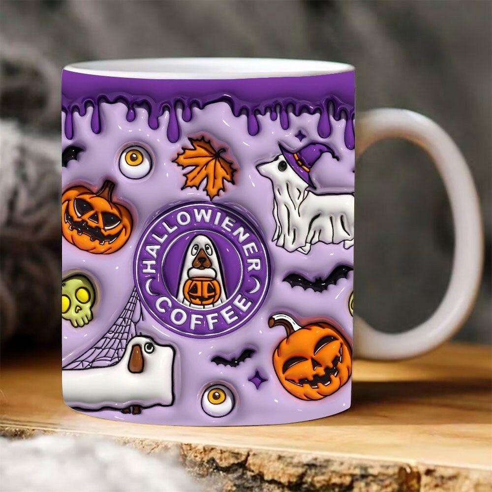 Gift Ceramic Halloween Coffee Mug With Handle Spooky Tea Mug 3D Ghost Mug