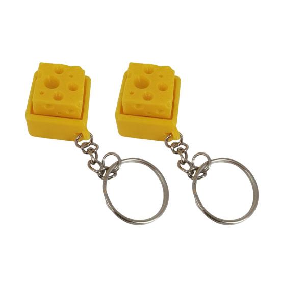 1/2/3/5Pcs 3D Printed Cheese Fidget Relief Cheese Keyboard Keychain Stress Decompression Button Clicker Sensory Fidget Toy
