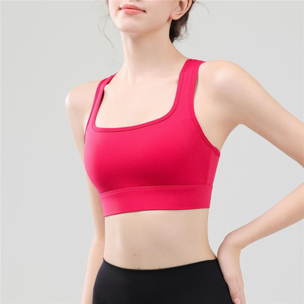 Women's U-neck Gathered Sports Bra, Yoga Vest With Beautiful Back, Outer Wear, Shockproof, Anti-sagging, Fitness Bra