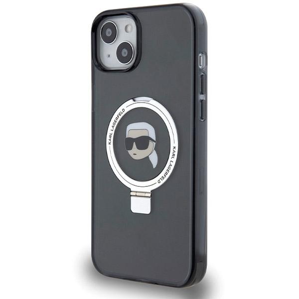 Karl Lagerfeld Klhmp15Shmrskhk Iphone 15 / 14 / 13 6.1 Czarny/Black Hardcase Ring Stand Karl Head Magsafe