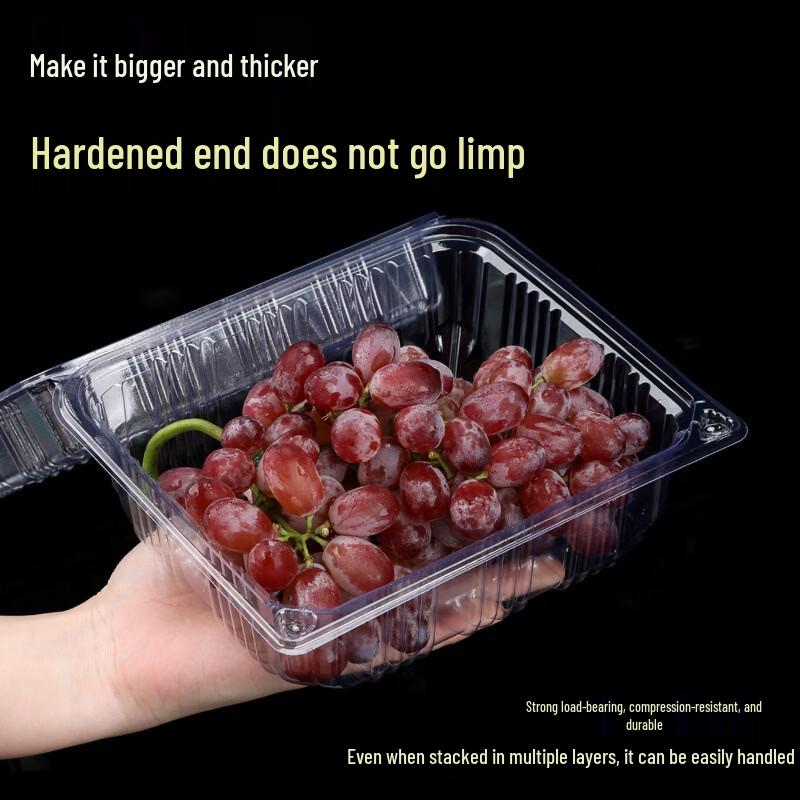 Disposable Rectangular Plastic Food Containers with Lids, 100-Count