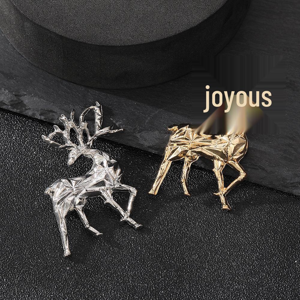 Vintage Elk Deer Head Brooch Pin - Elegant Unisex Accessory for Suits, Perfect as a Christmas Gift.