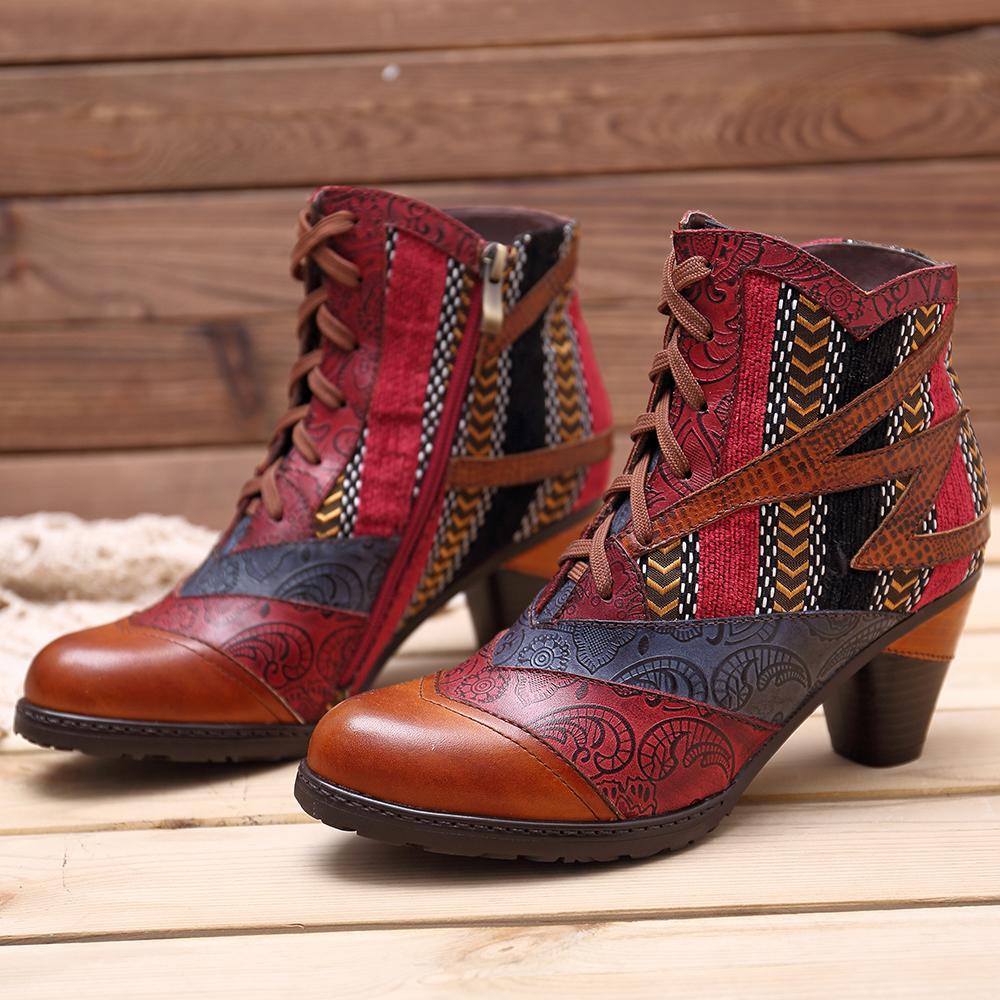 bohemian splicing boots