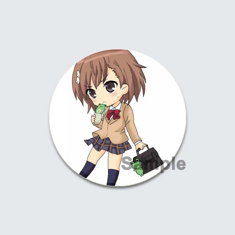 32/44/58mm A Certain Scientific Railgun HD Brooch Anime Badge Cartoon Figure Misaka Mikoto/Wannai Kinuho Round Display Pins Jewelry Gifts
