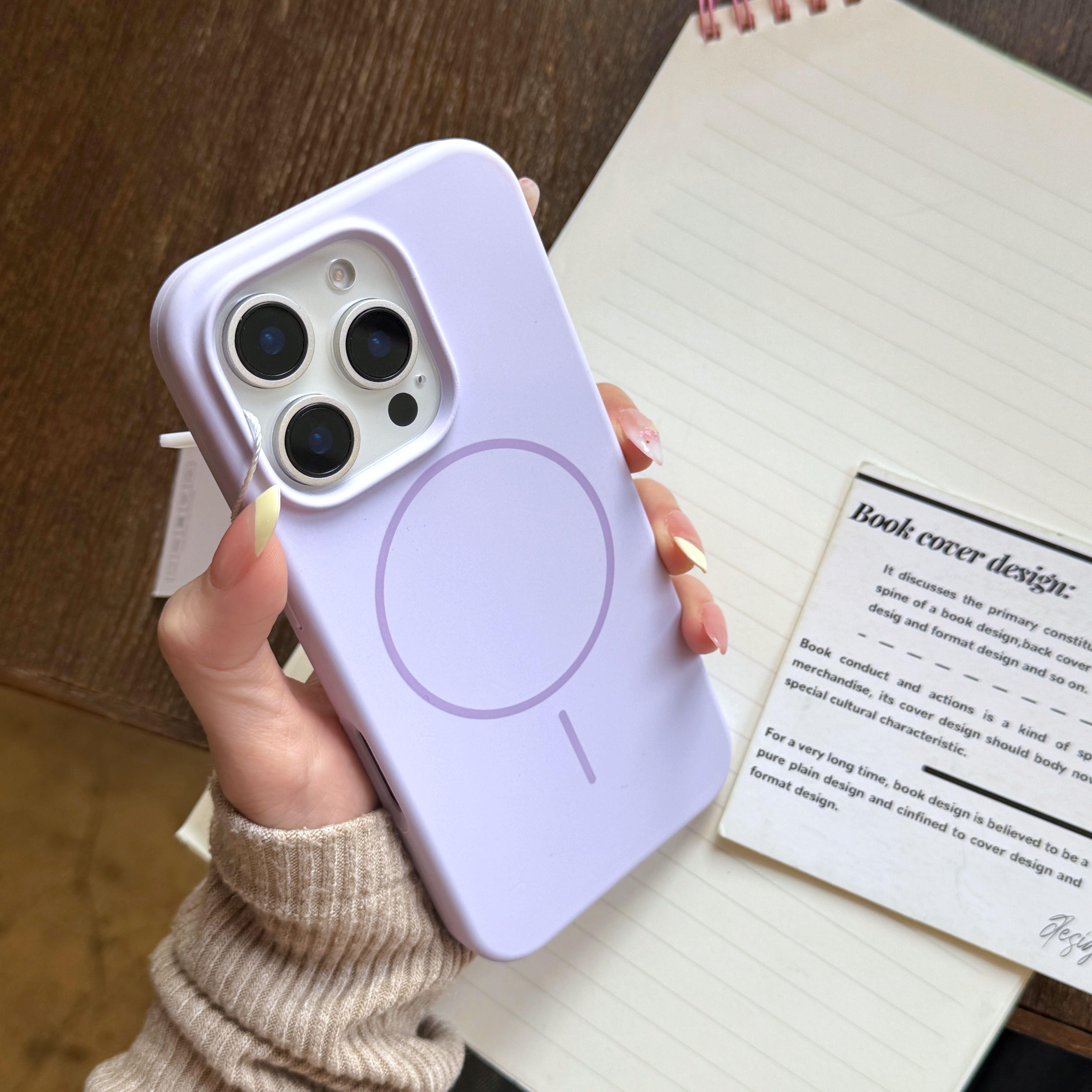 

Чехол из жидкого силикона для телефона Apple iPhone 16ProMax - чистый цветной противоударный креативный чехол Magsafe для iPhone 16/15/14/13/12/11/Plus/Pro/Pro iPhone 14 Plus фиолетовый