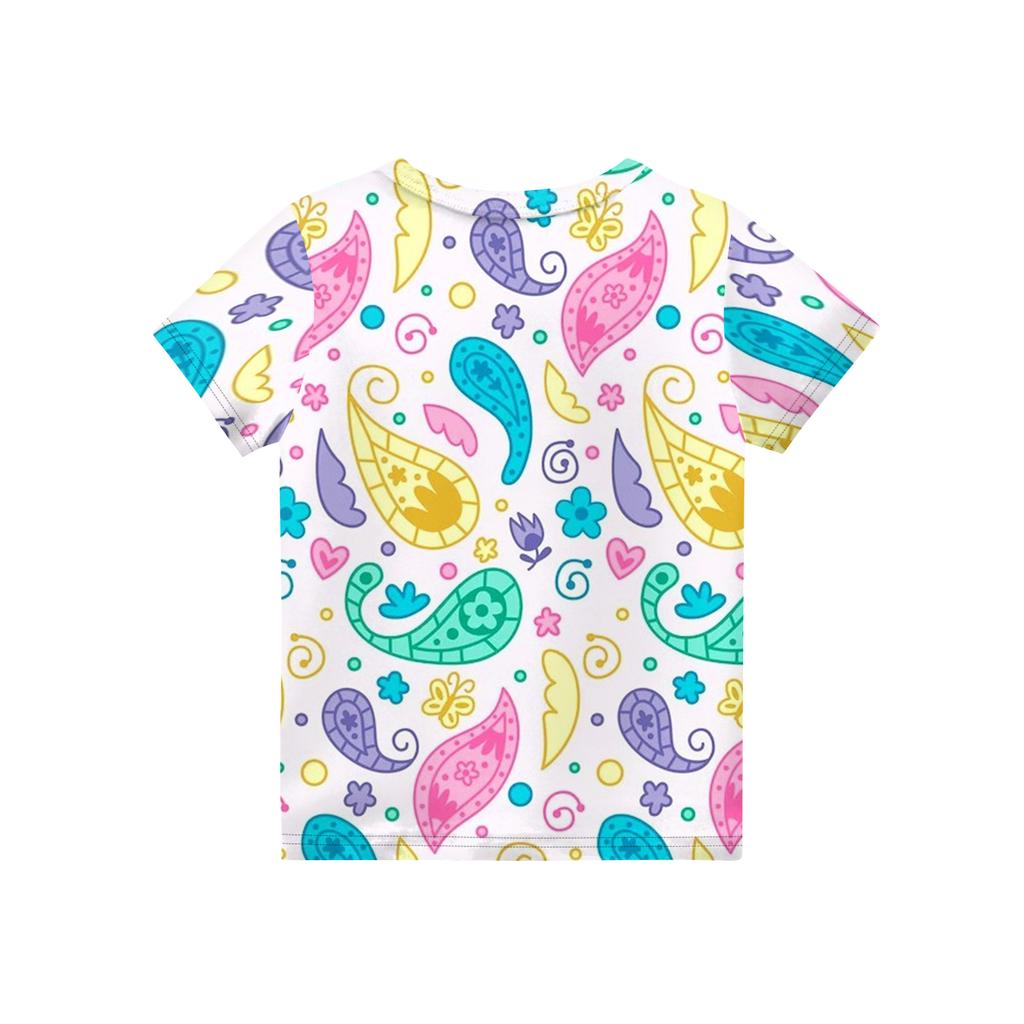 Camiseta Casual Infantil Estampada de Manga Curta com Gola Redonda