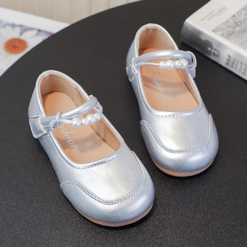Girl princess 2025 new children's foreign style leather shoes soft sole single shoes little girl baby shoes fashionable and versatile