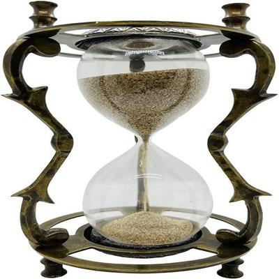 Zickzack Timer Sanduhr Sanduhr nautisch maritim Sanduhr. Beidseitig schönes graviertes Design, einzigartig in Sandbraun