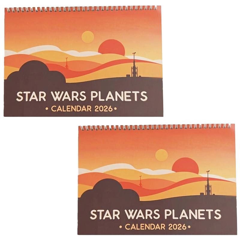 2026 Planet Station Calendar January-December 2026 Dates  Durable Paper Detailed Illustr for Home Office Decor Yearly Organizer