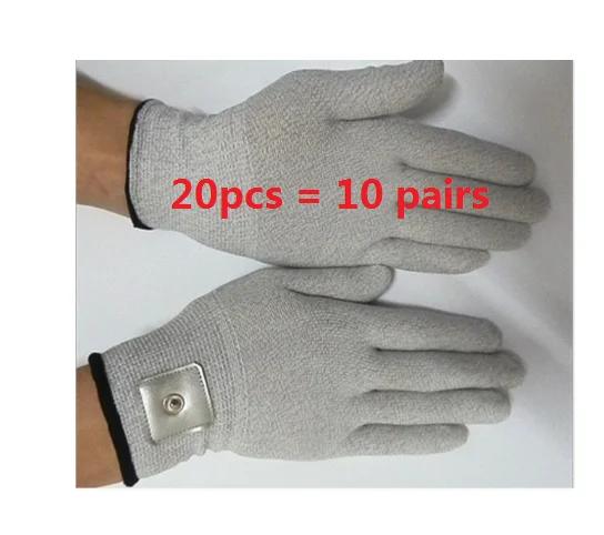 10 Pairs Silver Fiber Conductive Meridian Therapy Gloves for BIO Micro Current Stimulator TENS Face Body Massage Device