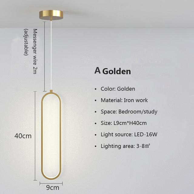 Modern Minimalist LED Pendant Light Chandelier For Hotel Bedrooms Dining Living Room Black Gold Decor Circular Hanging Lamp