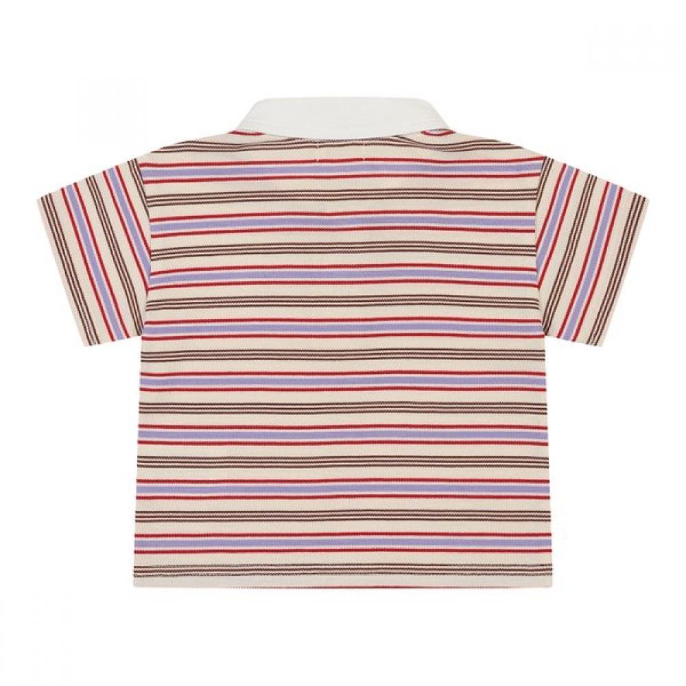 Kangol Kids Coolmax Pique STripe Collar T shirT Brown Sb 0d08