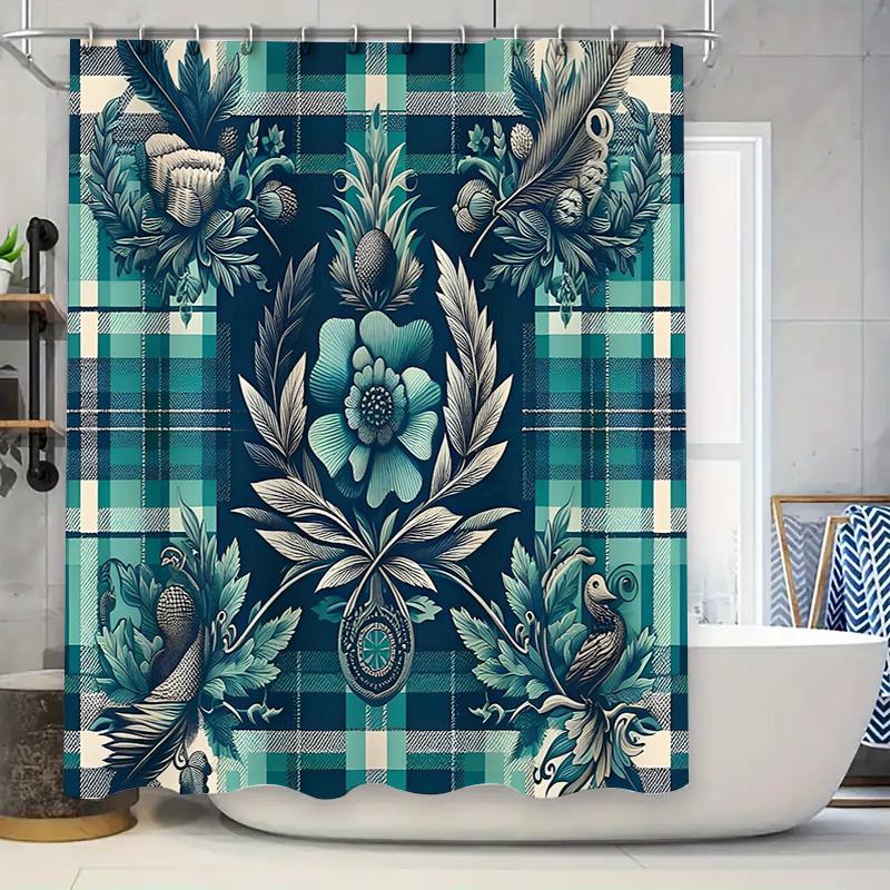 

Botanical Shower Curtain Floral Greenery Bathroom Decor Nature Leafy Washable Liner Vintage Farmhouse Style Modern Home Textile W60H190(CM)-1 Pcs