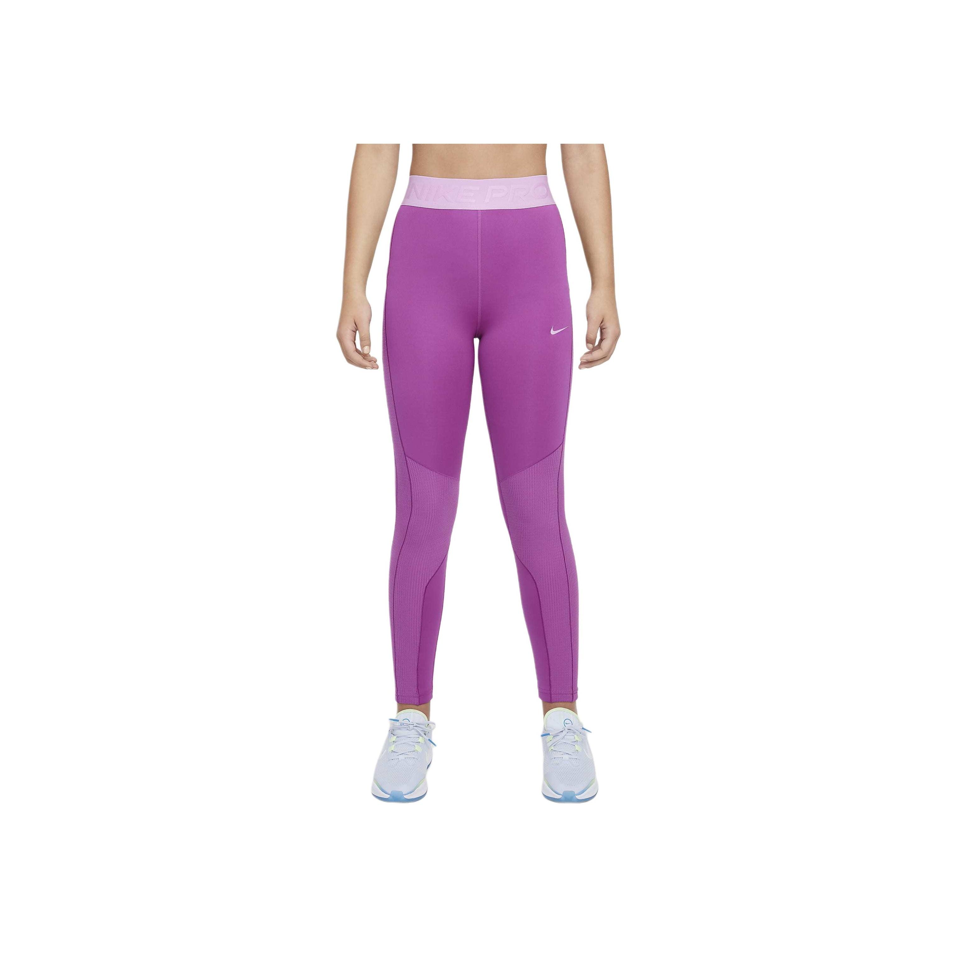 

Nike Детские эластичные облегающие леггинсы с принтом логотипа и высокой талией, детские леггинсы фиолетового и красного цвета HF4674-518 XS