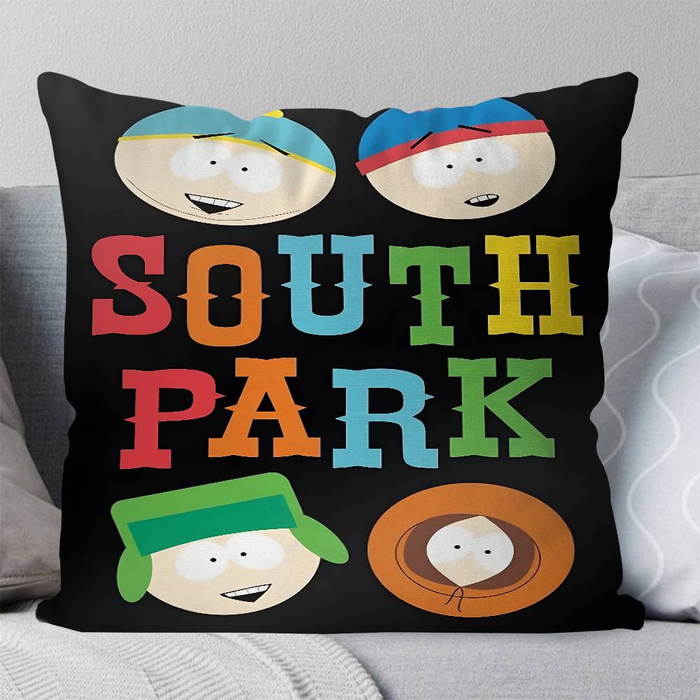 S-South Park Pillow Case Square Pillow Bedroom Sofa Leisure Comfort Cushion Car Living Room Home Decoration