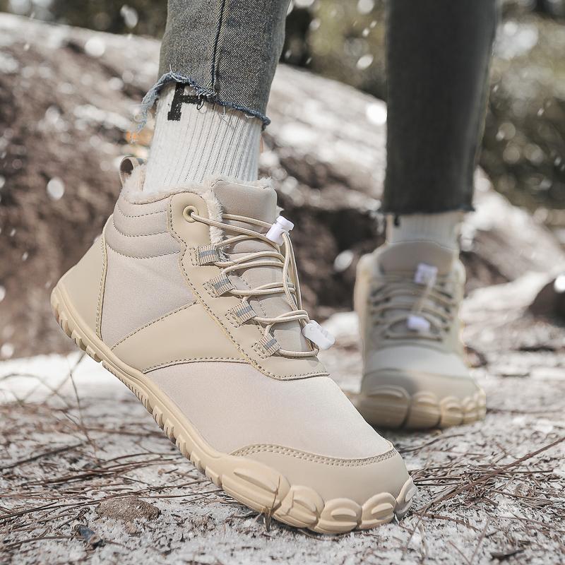 Unisex Cotton Shoes Plush High-top Snow Boots Men Women Warm Winter Hiking Sneakers Non-slip Casual Sports Shoes