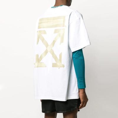OFF WHITE Volný střih Tričko s páskovými šípy OMAA038R201850020148