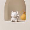 3D Printed Luck Cat Statue, Cute White Maneki Figurine, Matte White Mini Fortune Cat Ornament for Home Desk Bedroom Decor, Holiday Birthday