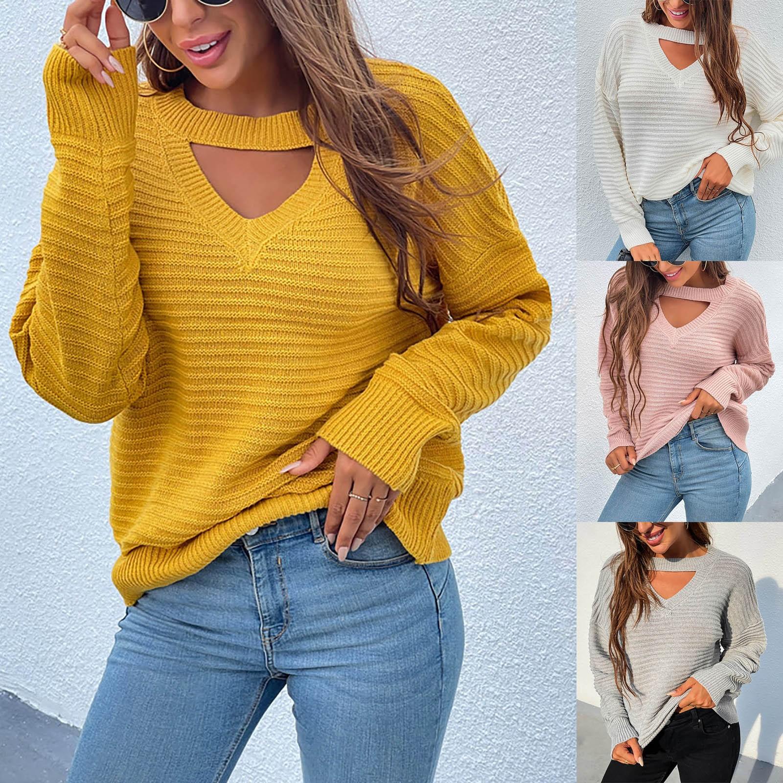 

Женский осенне-зимний однотонный сексуальный темпераментный полый топ на груди