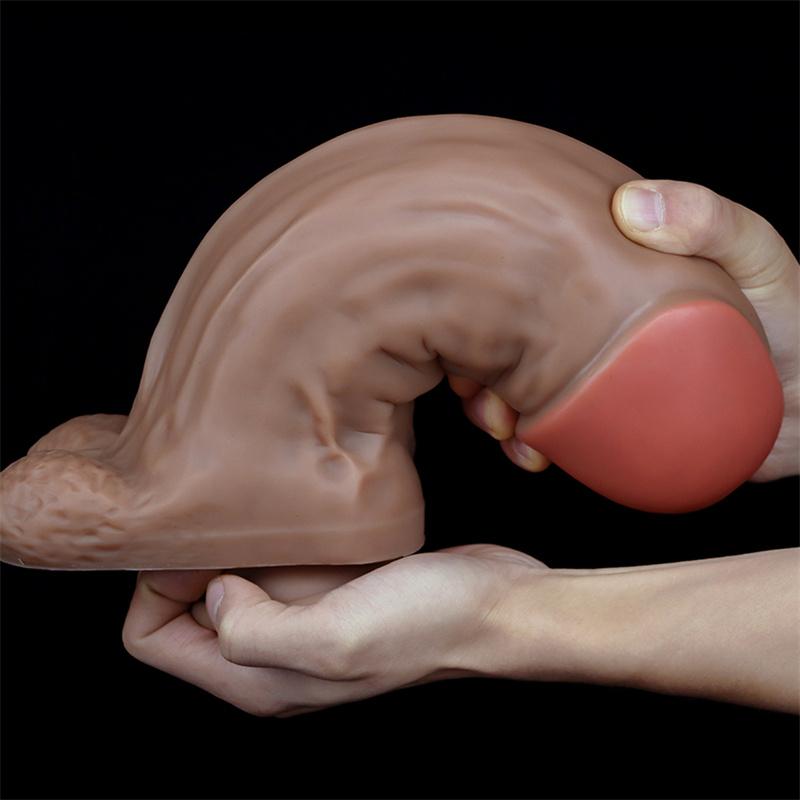 28cm*9cm Large Thick Long Double Layer Liquid Silicone Penis Big Penis Female Masturbation Anal Plug
