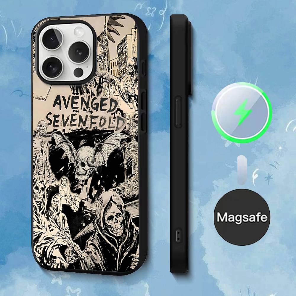 

A-Avenged Sevenfold Phone Case For iPhone 17,16,15,14,13,12,11,Pro,Max,Plus,Mini,SE4,E Magnetic Magsafe Wireless Charging iPhone12PRO