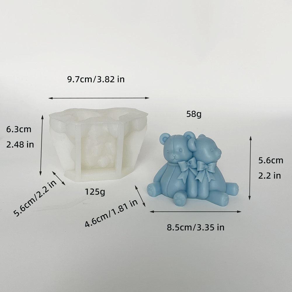 3D Cute Cartoon Bear Silicone Candle Mold Diy Handmade Soap Plaster Ice Cube Baking Mould Birthday Party Wedding Gift Making Kit