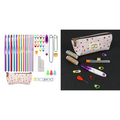Crochet Hooks Sets Aluminum Alloy Knitting Needle Kits for Arthritic Hands with Ergonomic Grip Handle and Smooth Tip