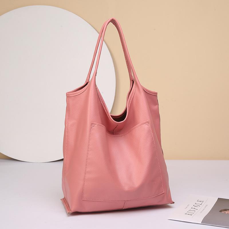 Leisure Large-capacity Tote Bag, Fashionable Cowhide Shopping Bag, Crossbody Bag for The Arm, Women's Bag