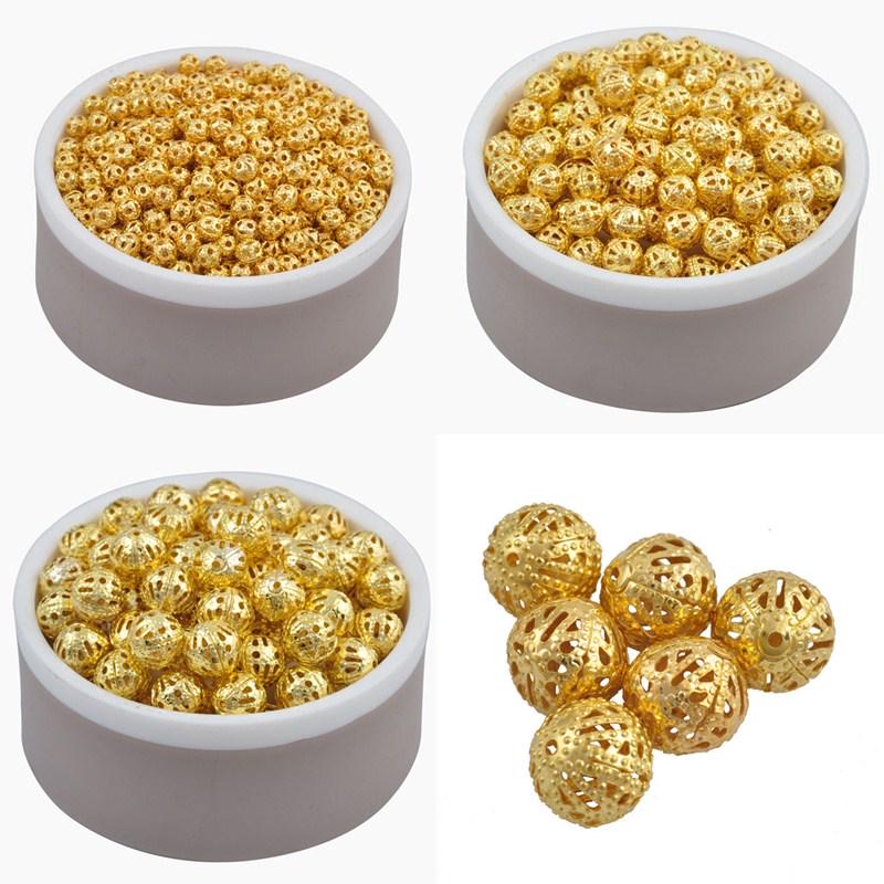 LNRRABC 4 6 8 10 12 Mm Alloy Fine Space Loose Hollow Beads Charms Wholesale