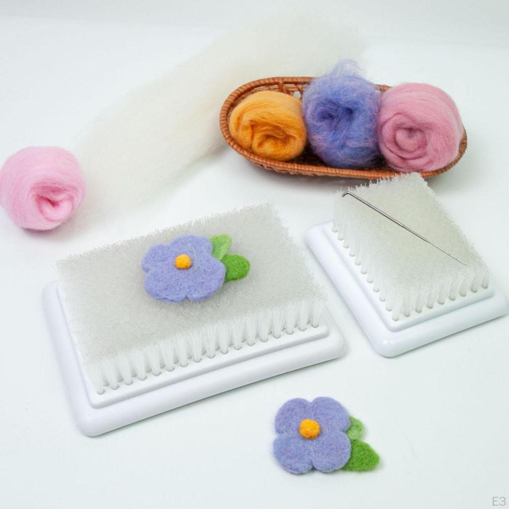 Filzteppich Schaumstoffunterlage Alternative Wiederverwendbare Filznadel Applikationsbürste zum Spinnen