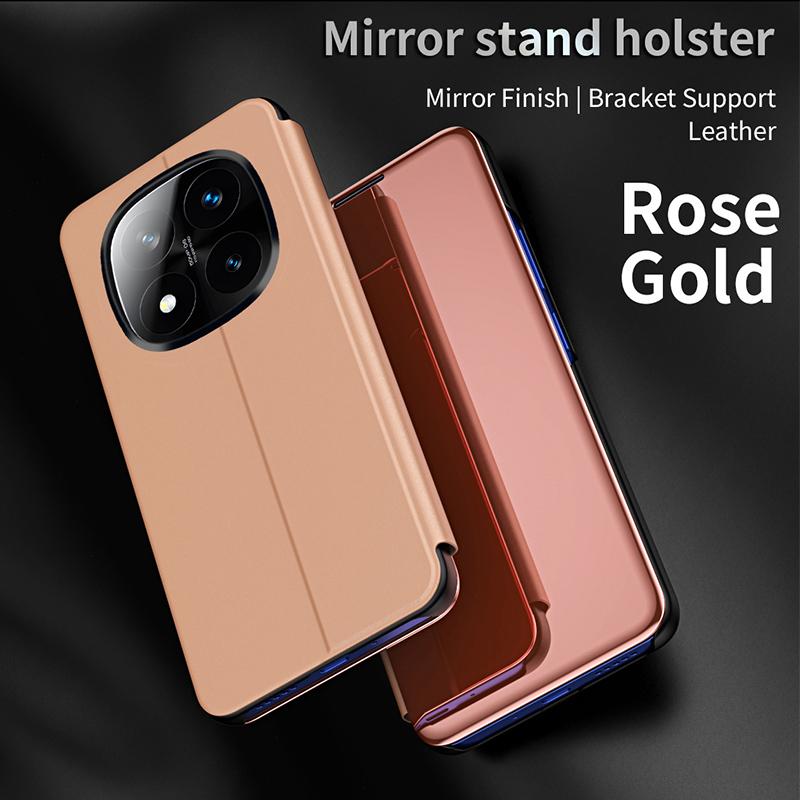 Pouzdro Redmi Note 14 Pro Mirror Flip Stand Case Pouzdro Pro Xiaomi Redmi Note 13 14 12 Pro Plus 5G 12S Plná Ochrana Nárazník