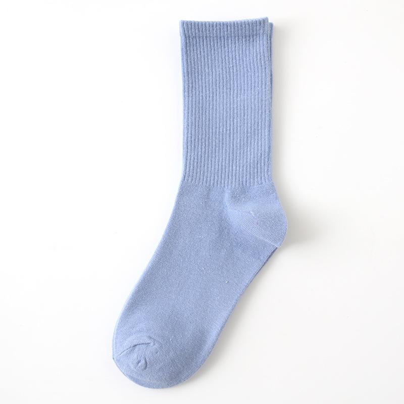 Female Spring and Autumn Thin Style Pure Color Candy Color Movement In The Tube Pile Socks