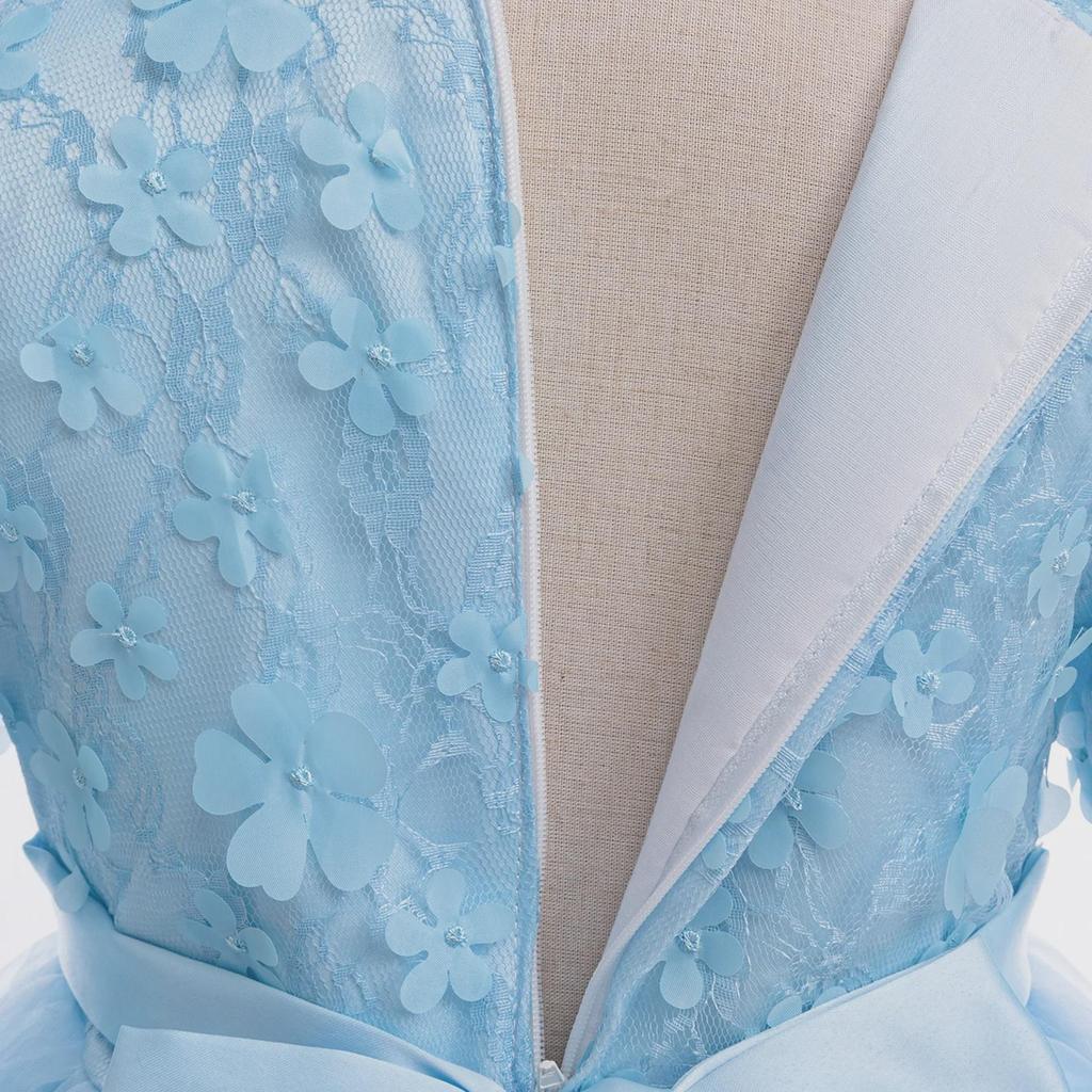 فستان حفلة الأميرة للفتيات الزهور بأكمام طويلة