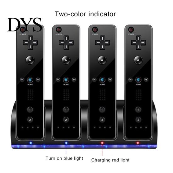 4 Ports Game Console Controller Charging Dock Station for Nintendo Wii U/Wii