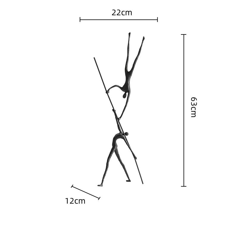Metal Handicrafts Realistic Human Figure Sculpture Acrobatics Abstract Art Decorative Figurines Home Decoration Accessories