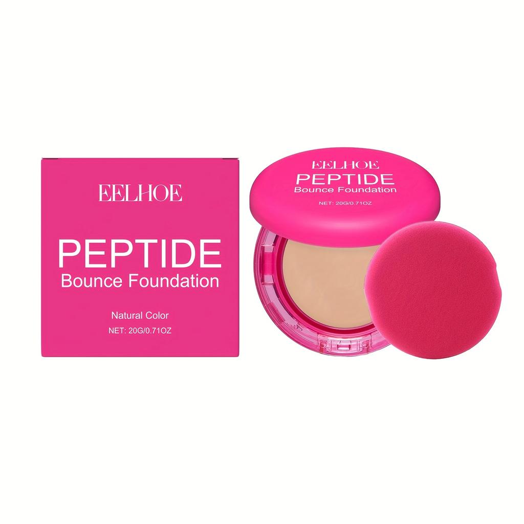 3-Color Full Coverage Concealer Foundation - Natural Finish, Buildable Coverage, Hydrating Formula with Puff Texture, Long-Lasting Wear Setting Powder