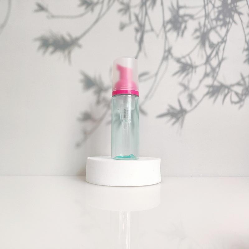 60ml Portable Transparent Green Facial Cleanser Foaming Bottle