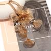 Personalized Flower Pendant Necklace Statement Chunky Necklace for Women Girl Gifts Rhinestone-Flower Clavicle Chain