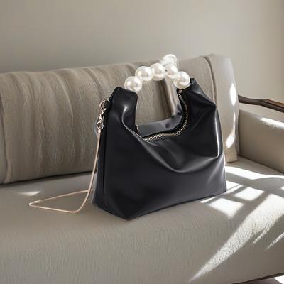 Simulation Pearl Handbag Mini Chain Strap Retro Simple Mobile Phone Bag Shoulder Crossbody Dumpling Bag