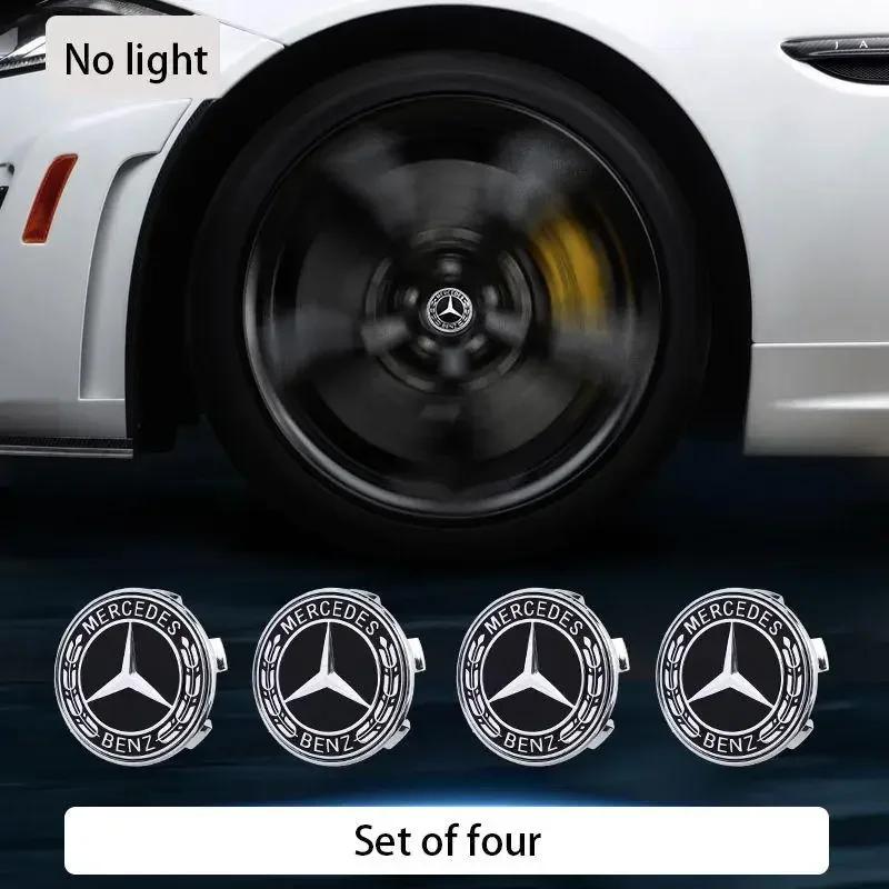 

Mercedes Benz Magnetic Suspension LED Illuminated Wheel Hub Caps Lights C-Class A-Class E-Class Upgrade Wheel Center Caps1 No light
