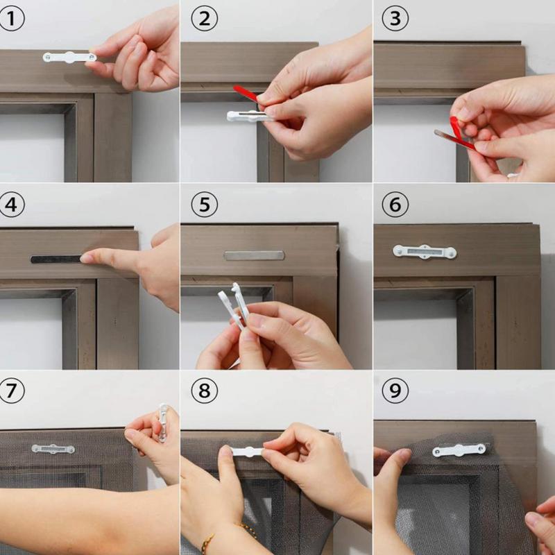 12pcs Magnetic Window Screen Clip Magnets For Mosquitoe Screen Protection No Punching Strong Fixation Windows Mounting Buckle